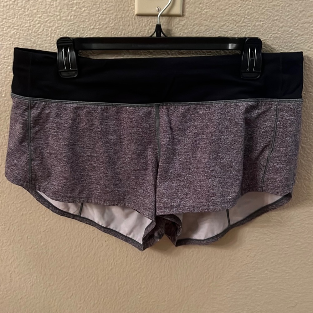 Lululemon Grey speed up shorts size 10.
